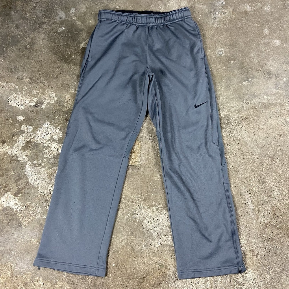 Nike Sweatpants Men's Size Medium Gray Dri-Fit Joggers Athletic Wear Swoosh Logo